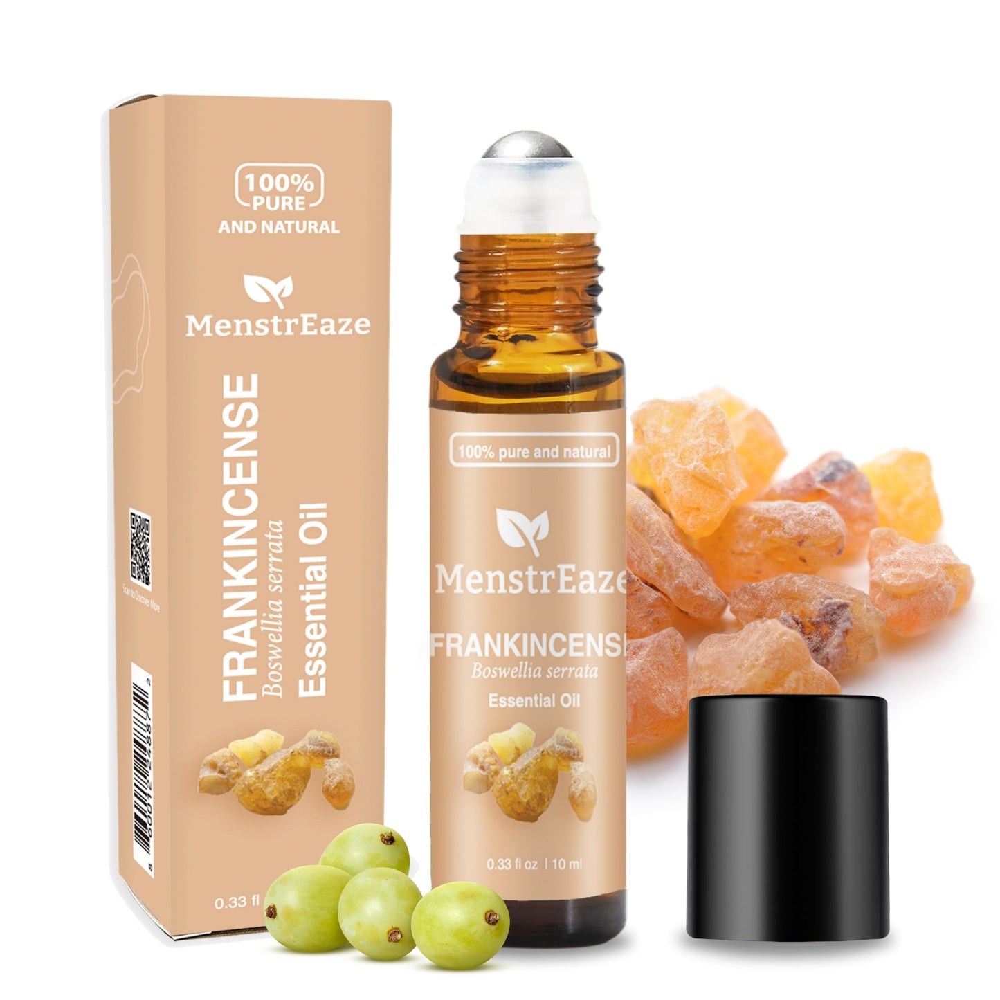 Frankincense & Grapeseed Essential Oil Roll On for Fine lines and Daytime Skincare, 10 ml