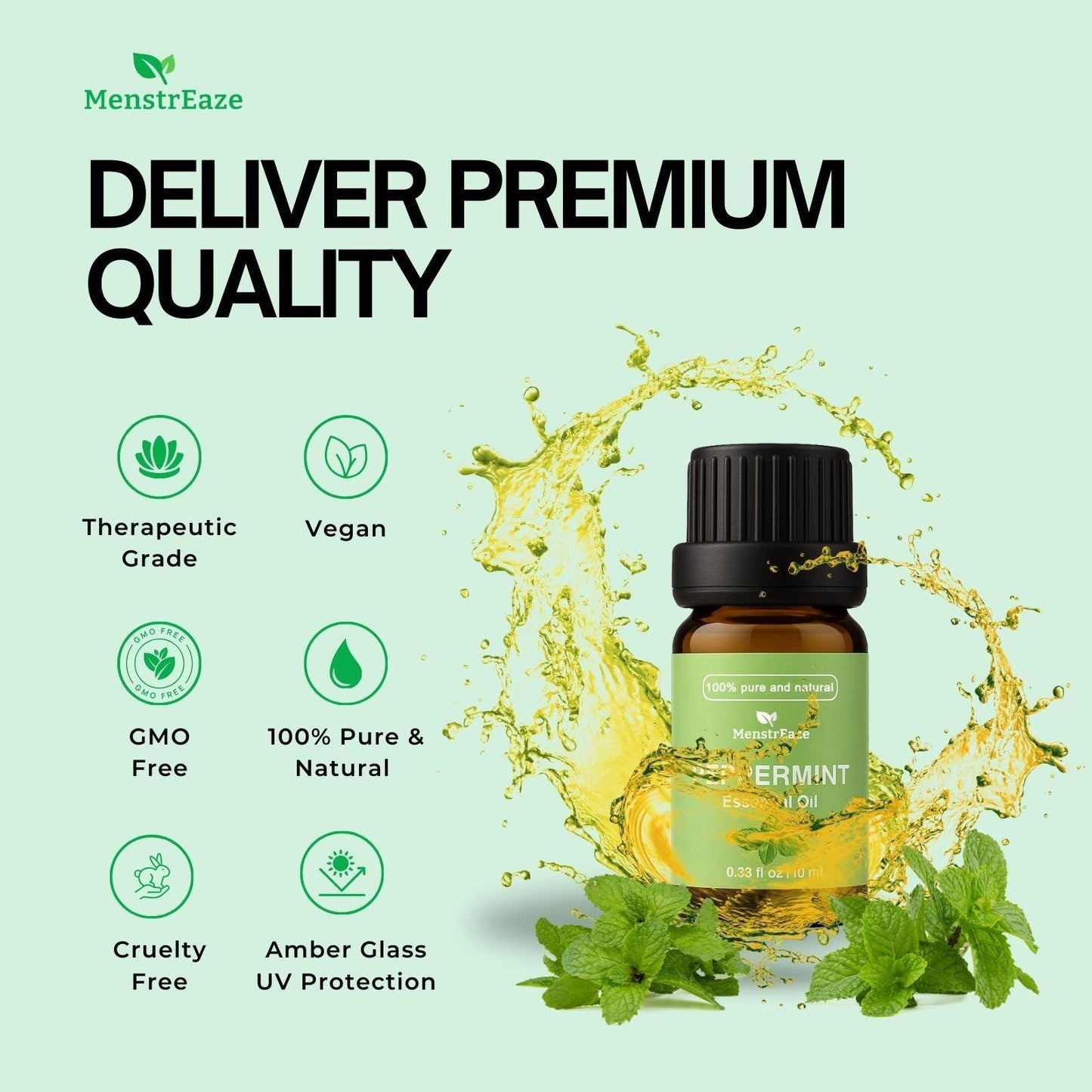 The best pure peppermint oil blended with grapeseed oil and ready for use