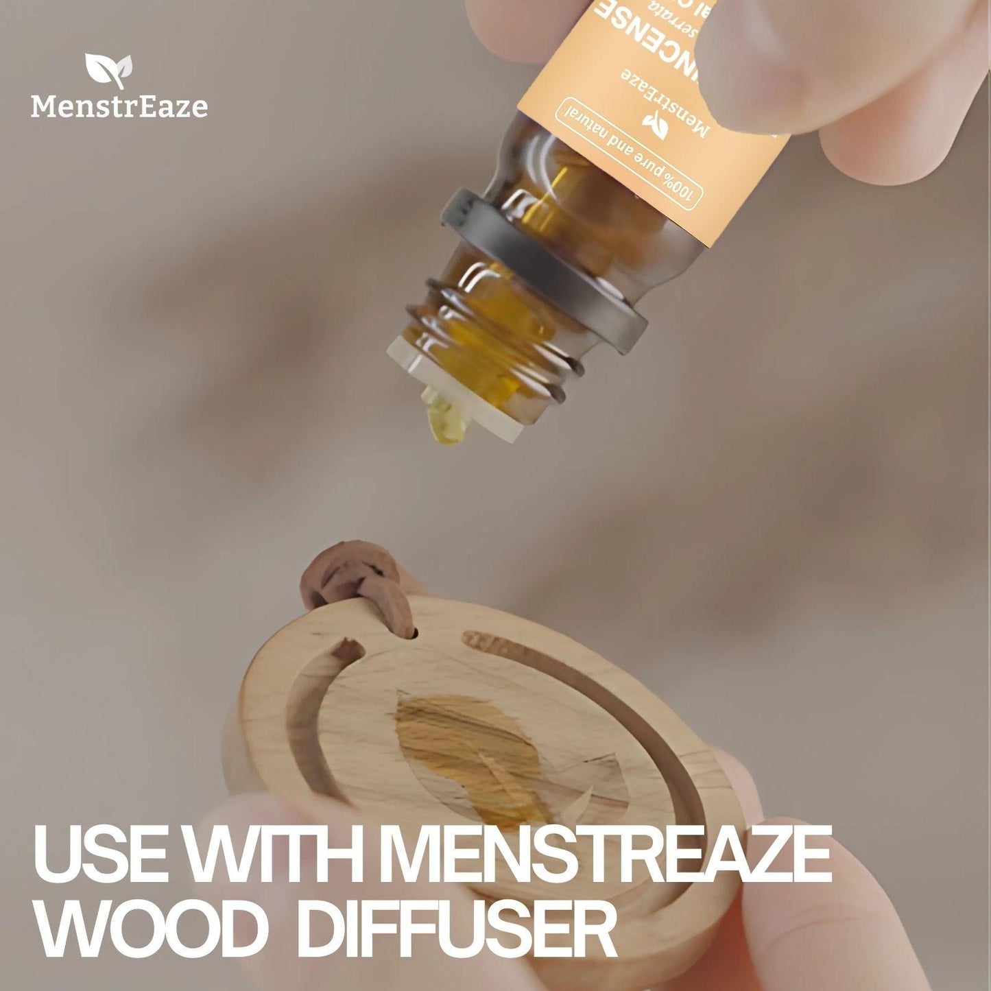 Natural Wood Essential Oil Diffuser for Car, Home, Office & Closet, Round Passive Scent Diffuser, No Heat or Water Needed