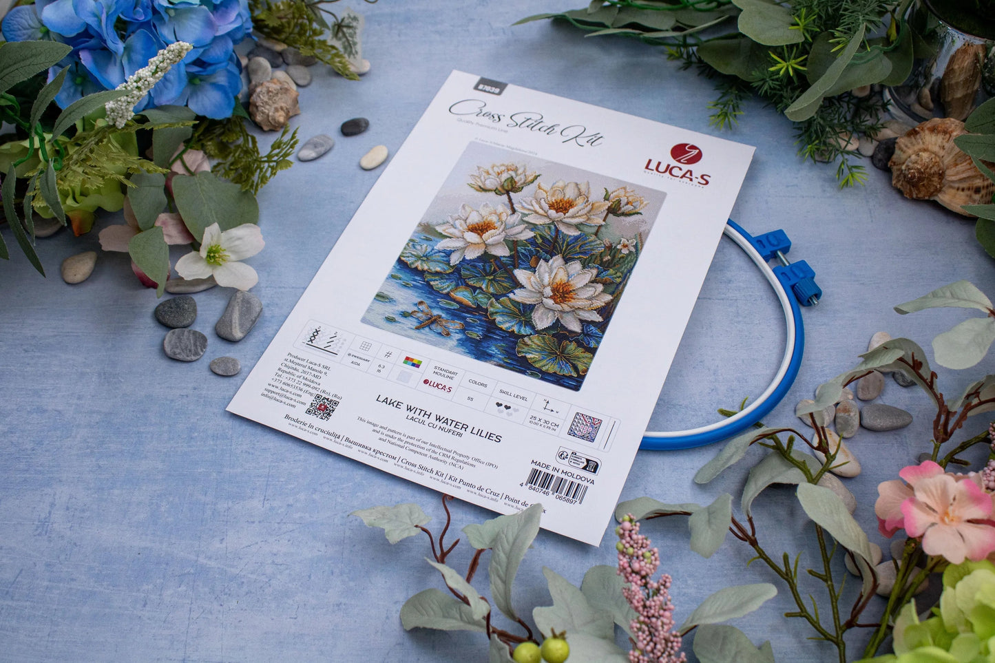 Lake With Water Lilies B7039L Counted Cross-Stitch Kit-2