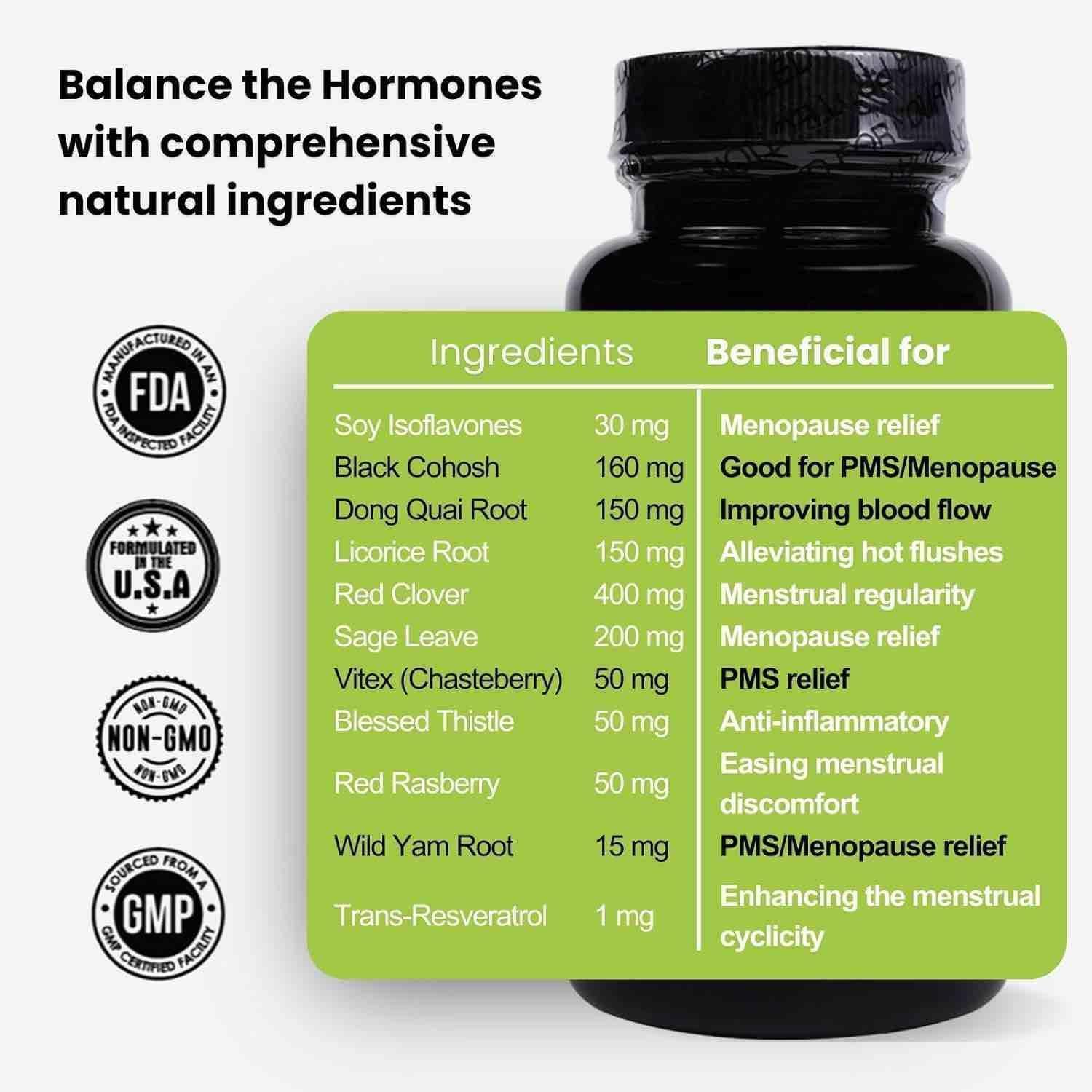 MenstrEaze Period  and Hormone Harmony ingredients