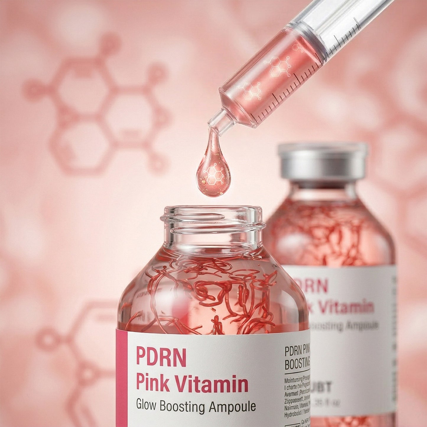 PDRN Pink Vitamin Glow Boosting Ampoule for Cellular Repair, Hydration & Radiance, 1.35 fl oz