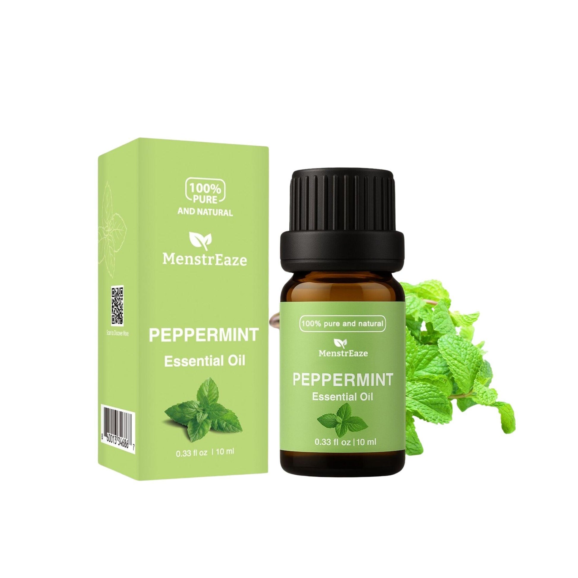 Peppermint Essential Oil Bottle for Migraine & Headache Support, Refreshing and Calming, 10ml