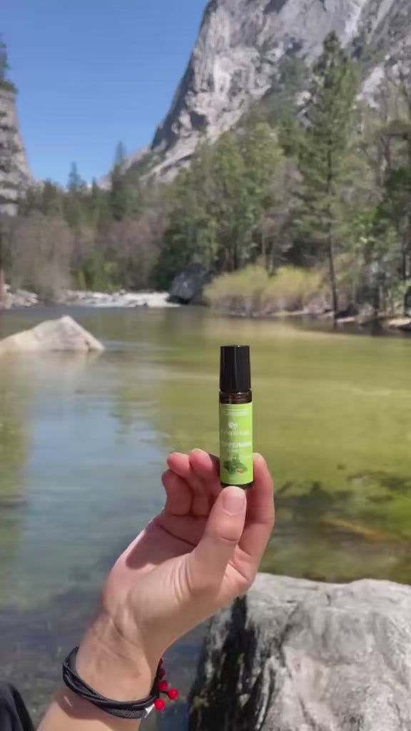 How to use 100% natural and pure peppermint oil blended with sweet almond oil during travel