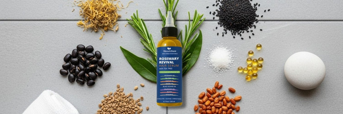 Flake-Free Confidence: Harnessing Rosemary, Castor, and Tea Tree Oils for Healthy Scalp Care and Thicker Hair