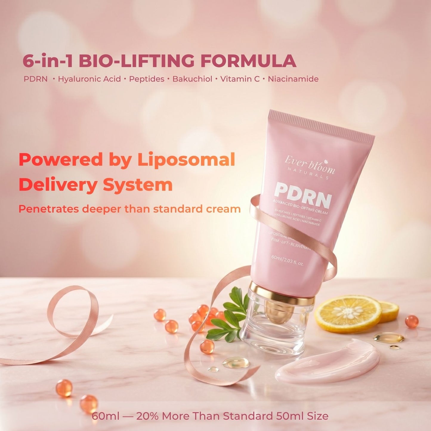 PDRN Hyaluronic Acid Cream with Bakuchiol & Niacinamide | 2.03 fl oz