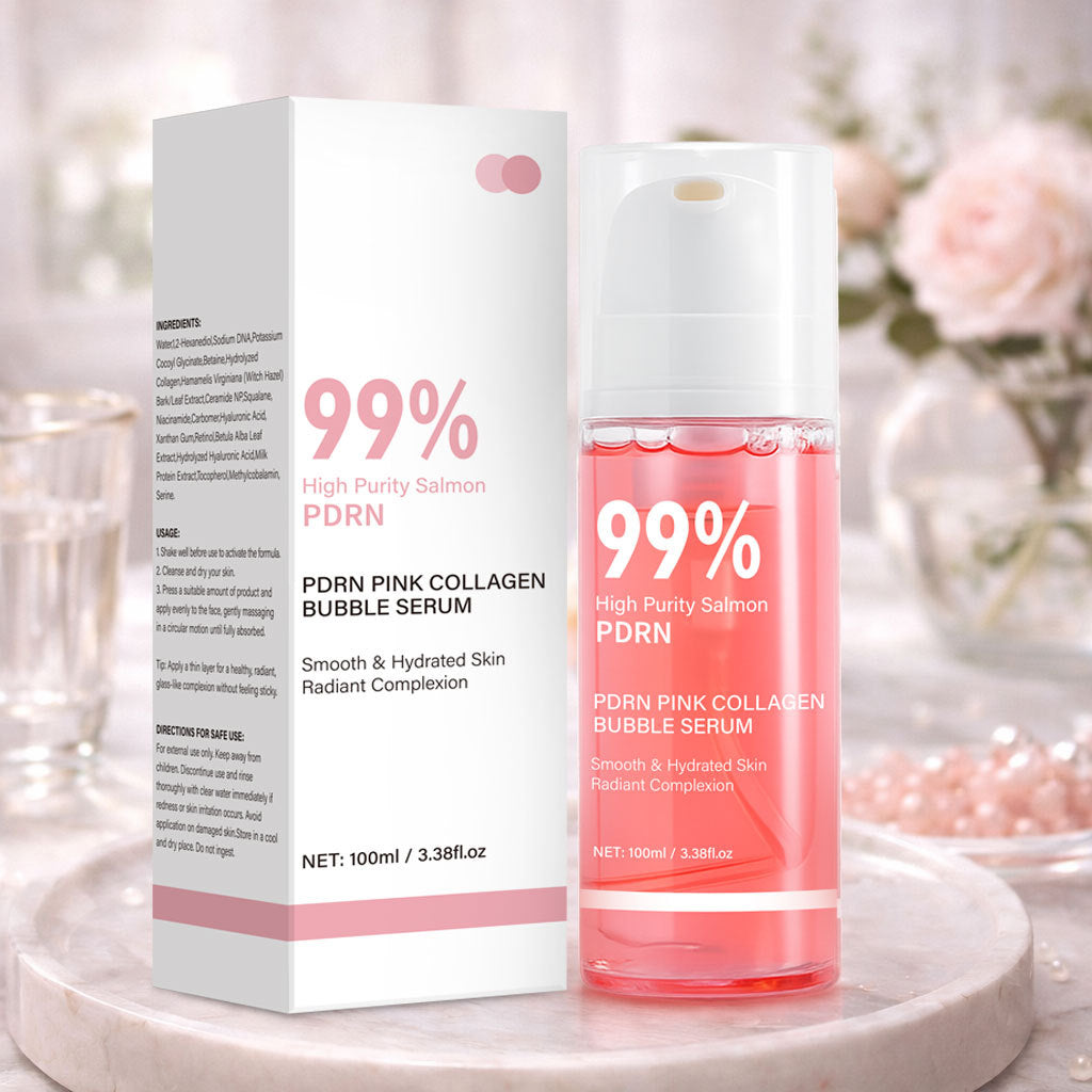 PDRN Pink Collagen Bubble Serum with 99% Salmon DNA, Retinol, Niacinamide & Ceramides, 3.38 fl oz