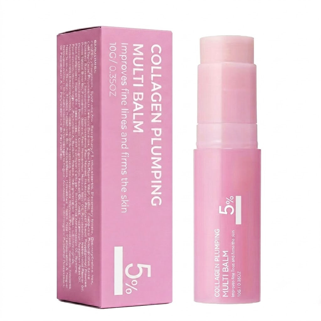 PDRN Collagen Multi Balm with 5% Volufiline for Plumping & Easy Anti-Aging Care, 0.35 oz Stick