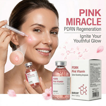 PDRN Pink Vitamin Glow Boosting Ampoule for Cellular Repair, Hydration & Radiance, 1.35 fl oz