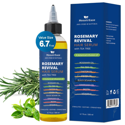 Rosemary, Tea Tree & Castor Hair Growth Oil for Anti-Dandruff Scalp Treatment, 6.7 fl oz