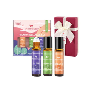 Wellness Gift Set | 100% Pure Roll-on Essential Oil for Headache, Breathing and Sleep Support