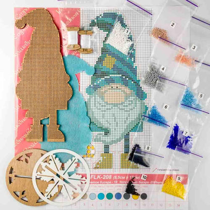 Bead embroidery kit on wood FLK-208-4